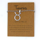 FASHIONA damesketting zodiac stier, taurus sterrenbeeld van roestvrij staal. Fashion. mode