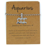 FASHIONA damesketting zodiac waterman, aquarius sterrenbeeld van roestvrij staal. Fashion, mode