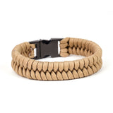 FASHIONA - Herenarmband parachute touw, legerbruin. Armband, mode 2