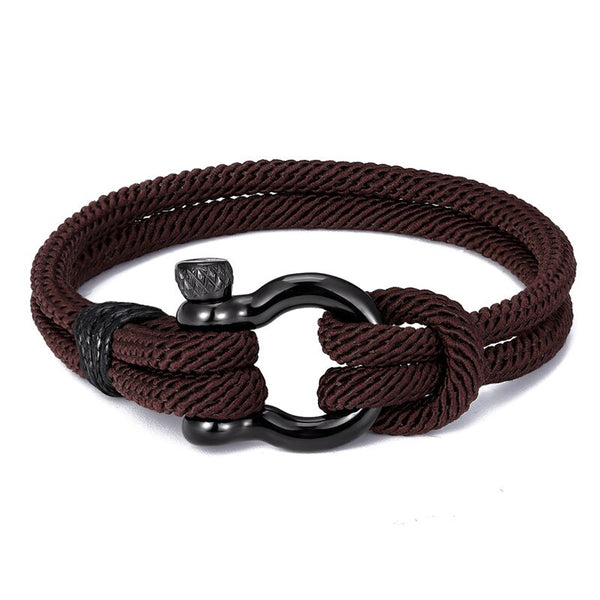 FASHIONA - Armband bruin touw - Heren